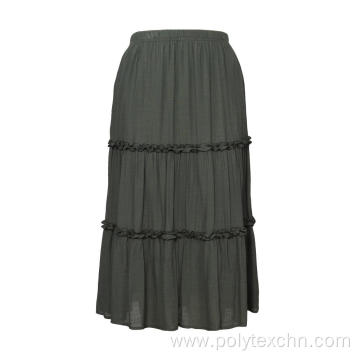 Wrinkle Skirts Women Three Section Patchwork Skirt